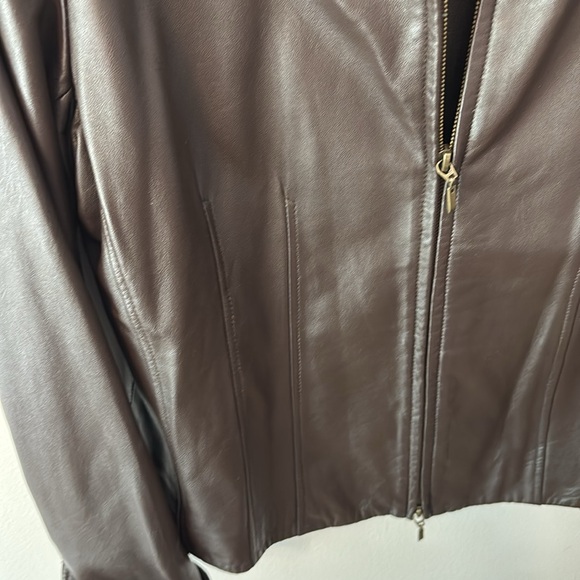 Coldwater Creek | 100% Mahogany Leather Jacket - Picture 6 of 6